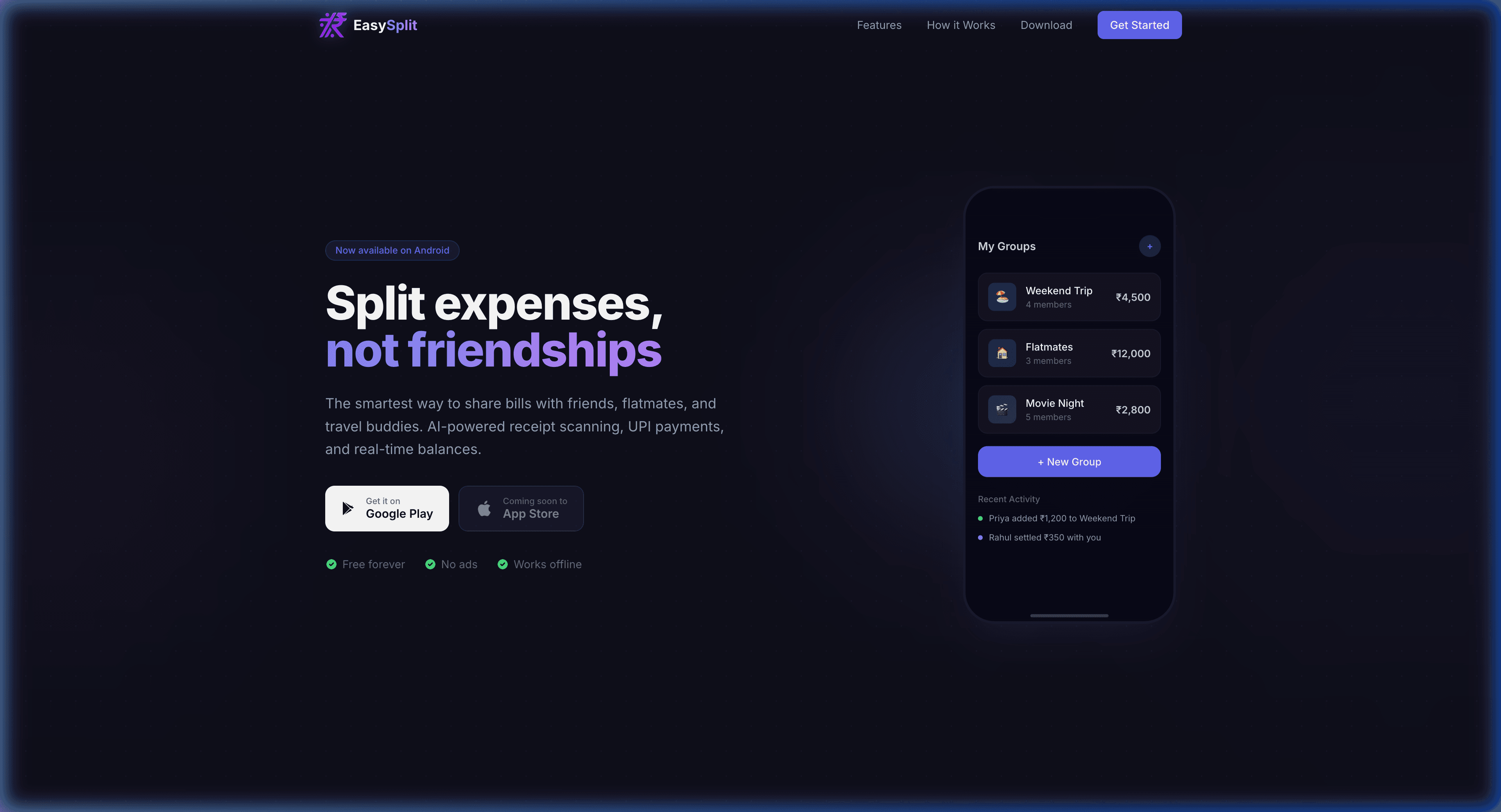 EasySplit App Preview