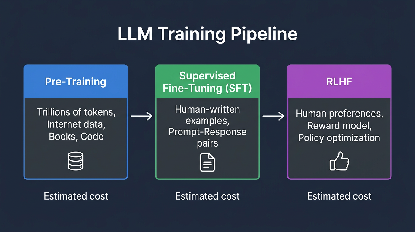 LLM Training Pipeline: Pre-training to SFT to RLHF